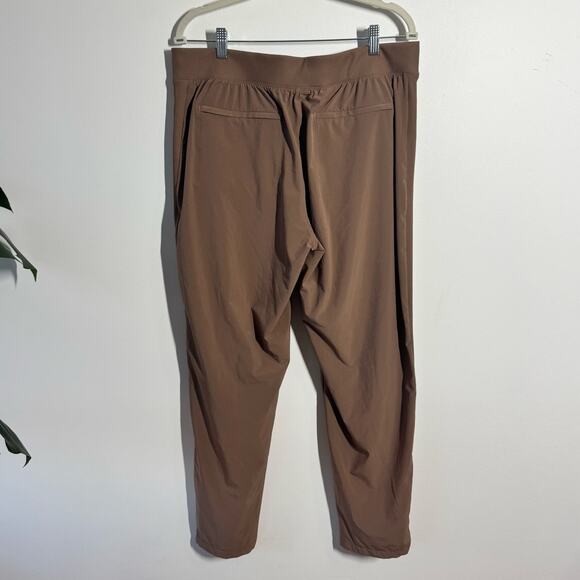 Athleta Brooklyn Ankle Mid Rise Pant Women 14 Brown Zip Pocket Business Casual - Picture 2 of 9